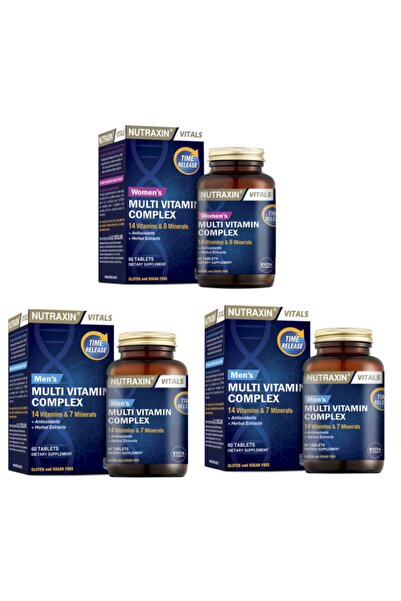 Nutraxin Multıvıtamın Mineral Kadın+multıvıtamın Mıneral Complex Erkek*2 Adet