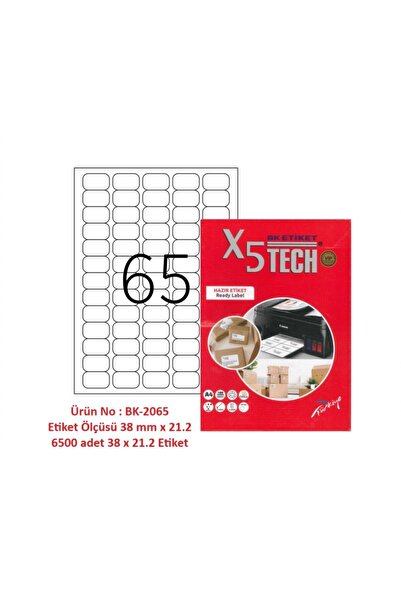 BK ETİKET Bk-2065 laserska etiketa 38,1 x 21,2 mm 65 etiketa na 1 A4 listu 10...
