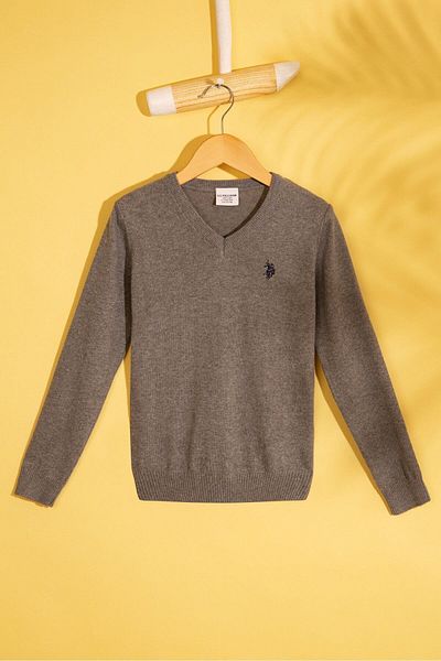 U.S. Polo Assn. Pulover din tricotaje pentru băiat gri