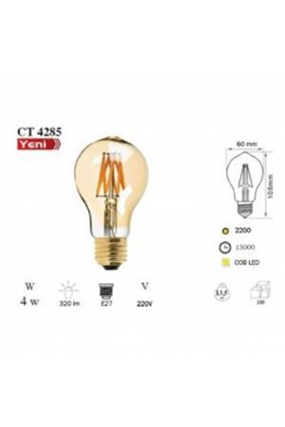 Cata 4w Rustik Led Ampul St60 Ct-4285 5 Adet