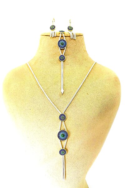 Artuklu Telkari 925 Ayar Gümüş Mardin Midyat Hasırı Mineli Kadın 3'lü Set