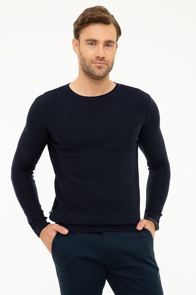 Pierre Cardin Мъжки тъмен тъмносин трикотажен пуловер G021GL0TK.000867331