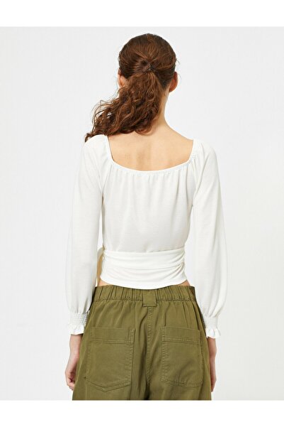 Koton Γυναικείο T-shirt με δέσιμο στη μέση