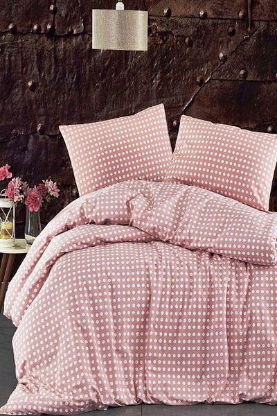 MAJESTE Diplomatic Home Gold Ranforce Duvet Cover Set Batik Series Polka Dot Pattern-1324 Powder