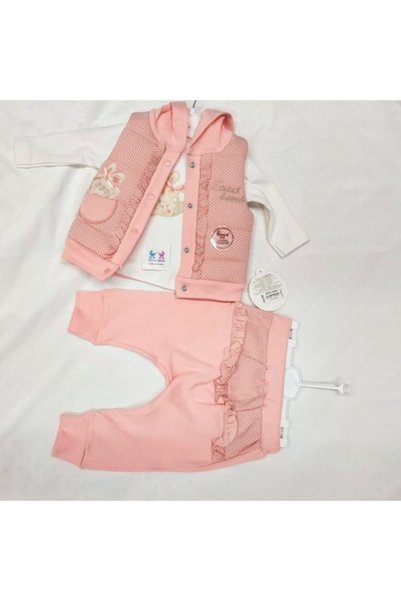 Hippıl Baby Hippıl Kız Yelekli Üçlü Bebek Takımı