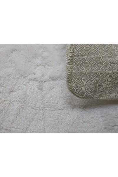 Başaran tekstil 50 X 80cm Pofuduk Kabarık Kalın Paspas, Beyaz