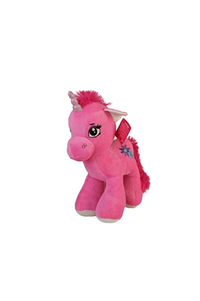 Selay Peluş Boynuzlu At 45  cm Pembe