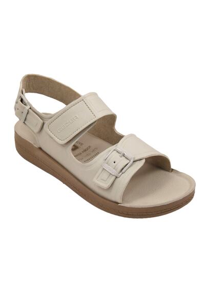 GEZER Bej Hac Umre Serisi Cırtlı Kayışlı Erkek Sandalet