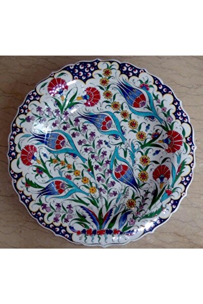 Sultan Çini -el Emeği Samur Desenli 40 Cm Duvar Tabağı