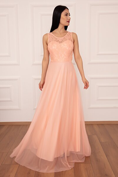 PULLIMM Metiy 3380-4 Dantel Ve Şifon Elbise