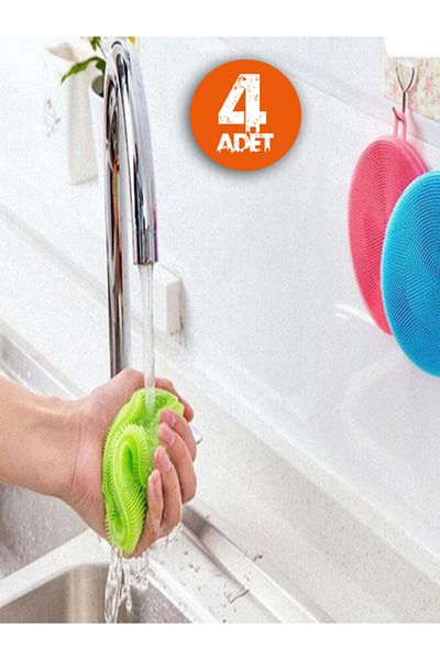 Tor Store Silicone Dishwashing Brush Non-Spill (4 Pieces)