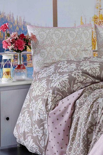 MAJESTE Diplomatic Home Gold Ranforce Modern Duvet Cover Set Double - 3194