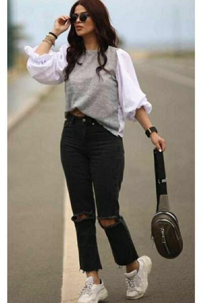 Hepsibitarz Kadın Siyah Orjinal Topshop Mom Jeans Denim Kot Bayan Pantolon