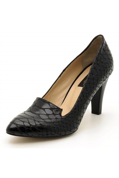 İriadam Women's Black Anaconda Large Size Shoes 1952