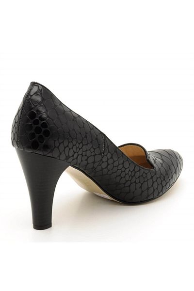 İriadam Women's Black Anaconda Large Size Shoes 1952