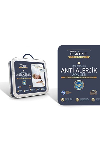 CARETEX %100 Pamuklu Antialerjik Sıvı Geçirmez Çift Kişilik Fullcare Uyku Seti