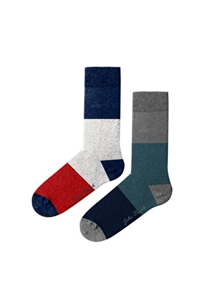 John Frank Women Ikili Uzun Çorap Multıcolor