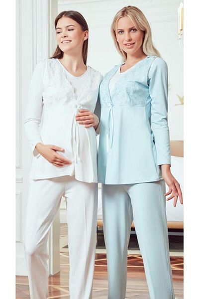 Bone Club 4805 Weksoft pijamale de maternitate din 3 piese cu halate de toaletă