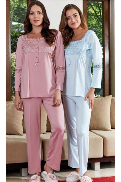 Bone Club 4636 Shoulder Lace Maternity Pajama Set