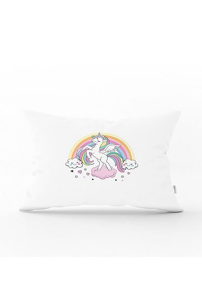 Realhomes Γκρι Παιδικό Δωμάτιο με Σχέδιο Magic Unicorn - Ορθογώνια Μαξιλαροθήκη