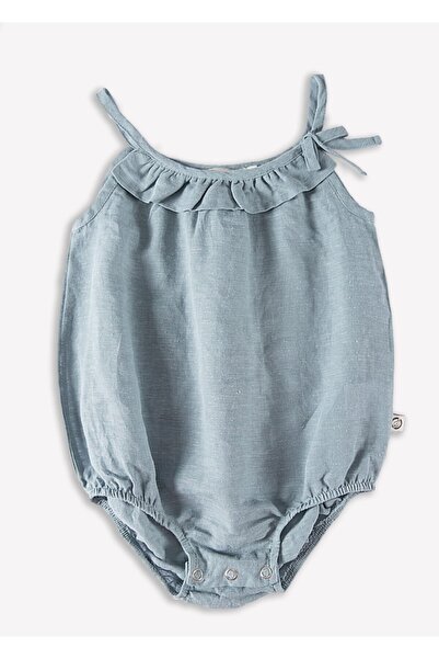 Ozmoz By Mukadder Özden Organic Baby Girl Jumpsuit with Straps and Ruffles (4 Different Color Options)