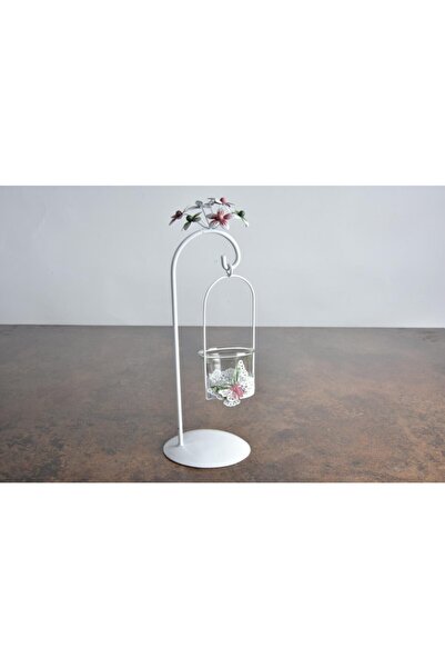SETABIANCA Setabıanca Ferforje Flower Sallanan Mumluk 11x29 Cm