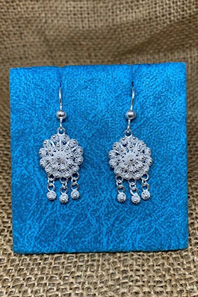 Artuklu Telkari Telkari Gümüş Sallantılı Bereket Küpe