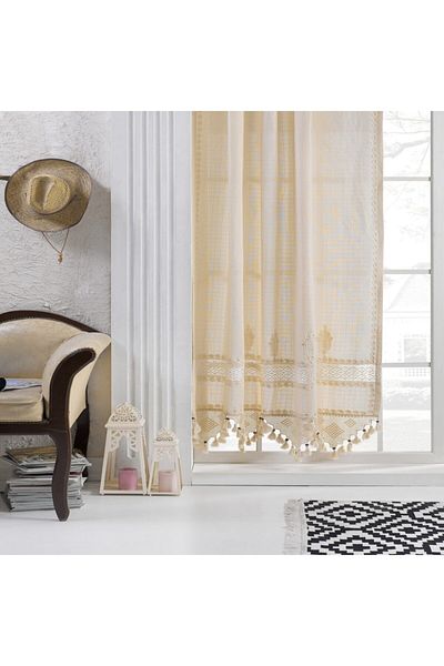 Buldan Concept Buldan Işi Lacy Tulip Pattern Lace Curtain