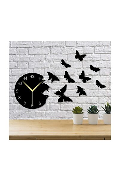 ONCA Ceas de perete Fluturi Zburătoare 10 Piese 64x40 Cm