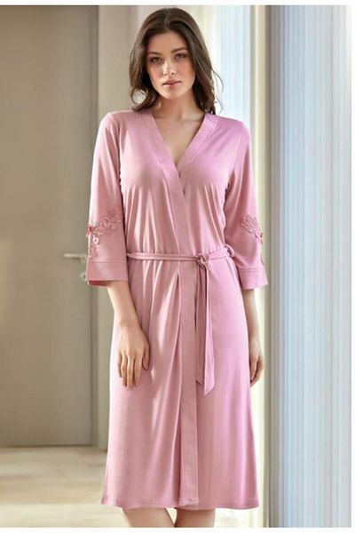 Bone Club Women's Ecru Bonnet Maternity Dressing Gown 4519 Model Shoes