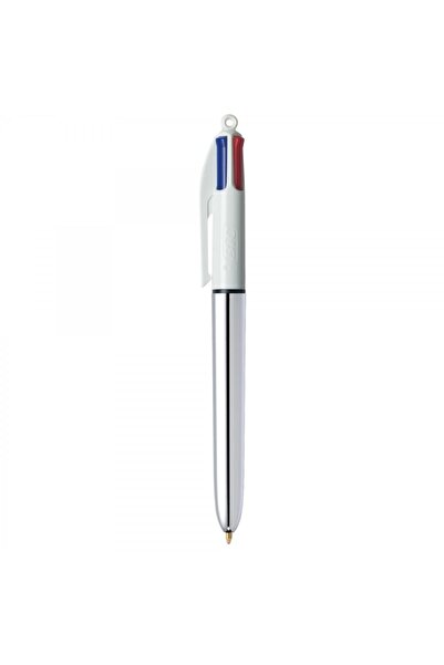 Bic 4-Color Ballpoint Pen Shine - Silver Body, Pack of 12 919380
