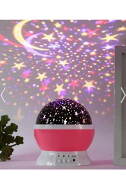 MOBGİFT Star Master Renkli Yıldızlı Gökyüzü Projeksiyon Gece Lambası - Pembe