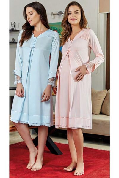 Bone Club 4640 Maternity Long Sleeve Nightgown