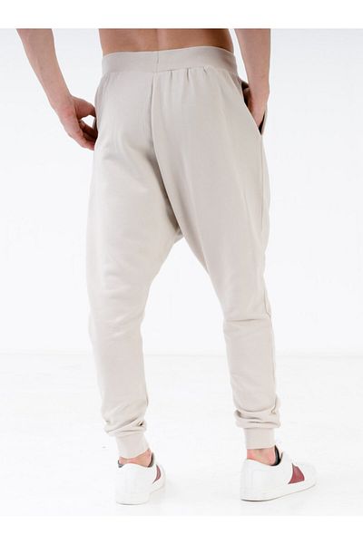 JAHR MARC Ανδρική φούτερ Shalwar Oversized Cream με Δερμάτινο Κορδόνι