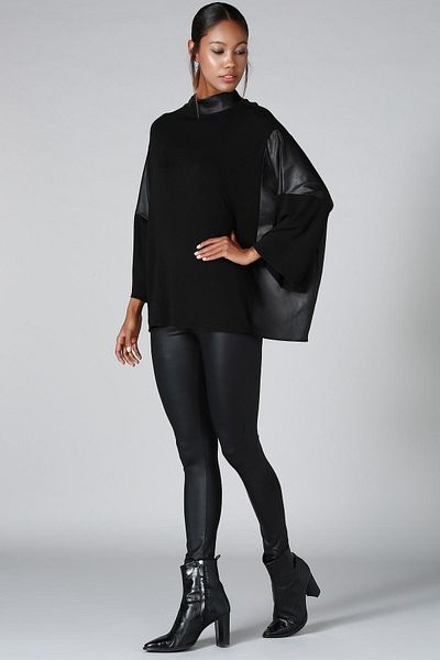 Quincey Leather Detail Knitwear Sweater