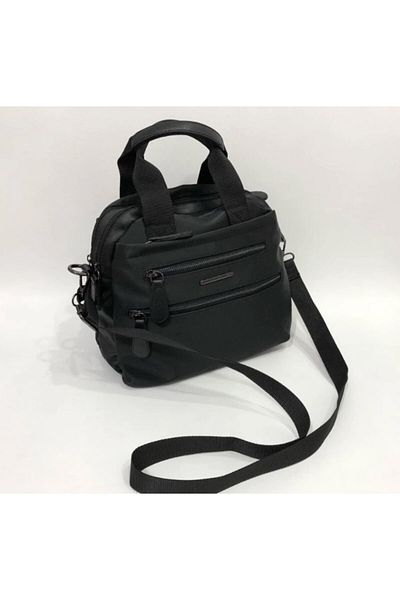 Nas Bag Vera Women's Black Satin Fabric Multi-Compartment Hand and Shoulder Bag Ns3880