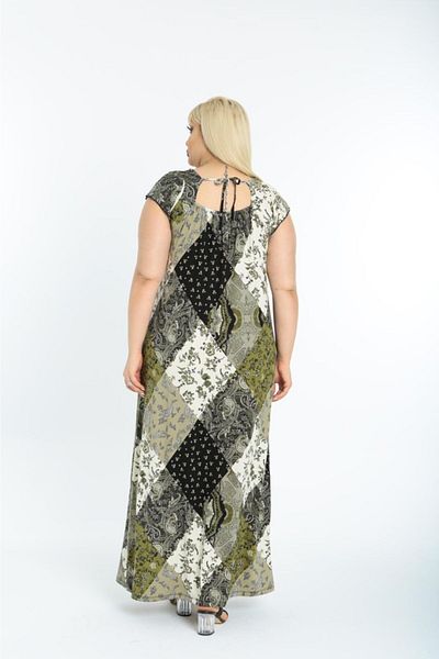 Mezura Rochie de damă, verde, tricotată cu mânecă scurtă, din viscoză