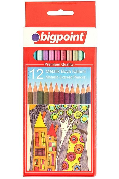 Bigpoint 12 Colored Long Size Metallic Dry Paint Pen
