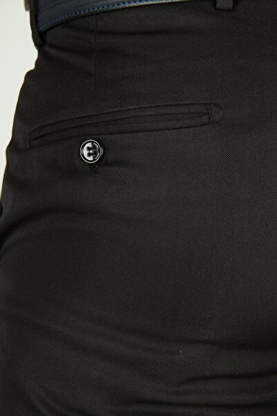 wontilotte Erkek Siyah Cotton Regular Fit Kumaş Pantolon (black)