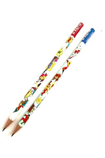 Fatih Super Heroes Patterned Pencil in 72 Plastic Pencil Holders