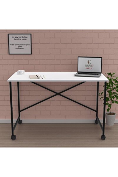 Kenzlife ofis masası momoko 075*170*60 byzsyh tekerlekli bilgisayar çalışma büro