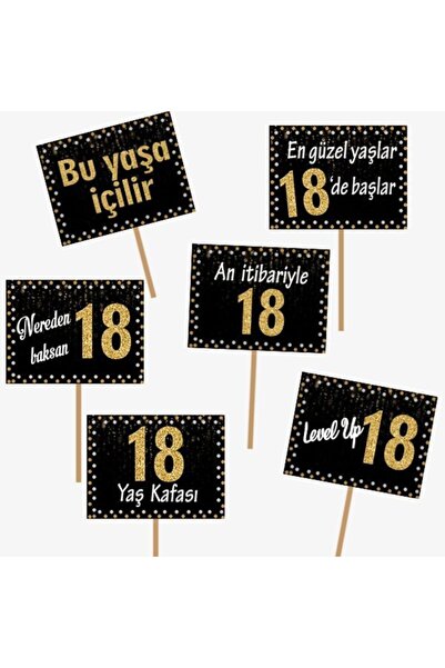 Partioutlet 18 Yaş Gold Konuşma Balonu 6 Adet