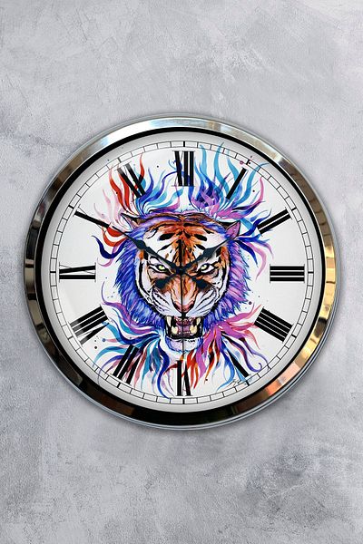 Kasva Concept Gift 40 cm Wall Clock with Chrome Metal Figure
