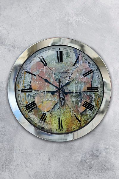 Kasva Concept Gift 36 cm Chrome Metal Design Wall Clock