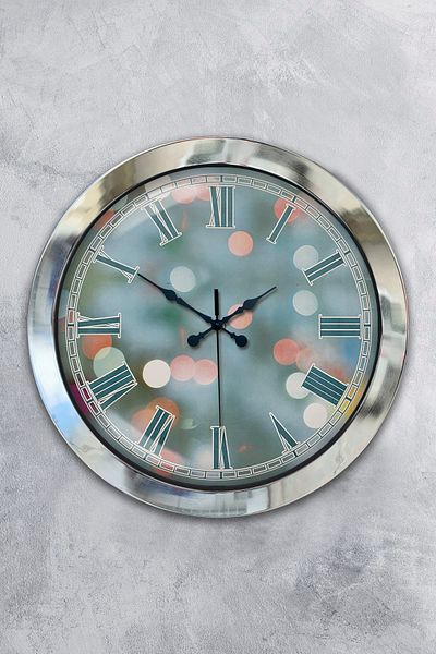 Kasva Concept Gift 36 cm Chrome Metal Modern Wall Clock