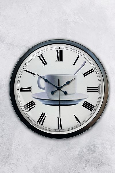Kasva Concept Gift 40 cm Black Metal Coffee Wall Clock