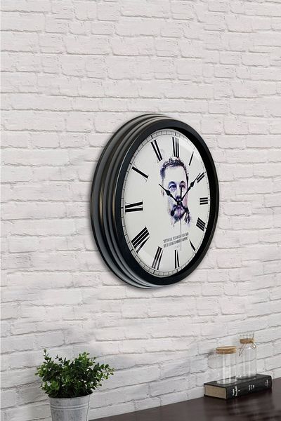 Kasva Concept 40 cm Black Metal Elon Musk Wall Clock