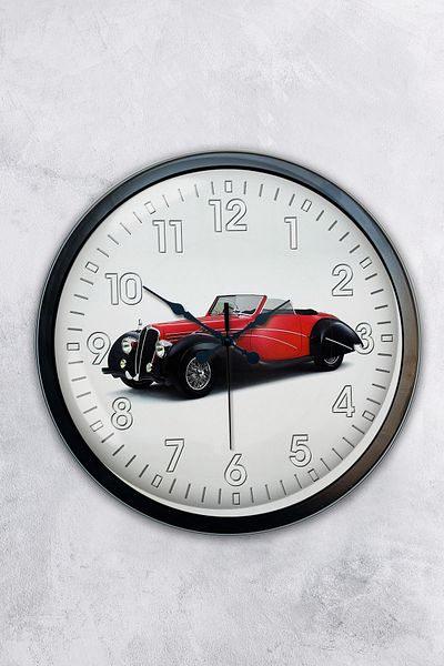 Kasva Concept Gift 40 cm Black Metal Car Gallery Wall Clock