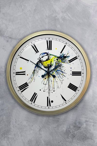 Dream Gift ساعة حائط هدية على شكل طائر معدني عتيق مقاس 40 سم