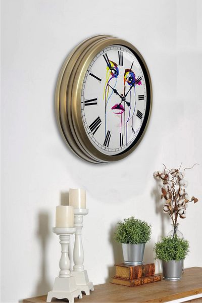 Kasva Concept 40 cm Antique Metal Character Wall Clock